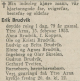 Dødsnotis for Erik Brudvik (Bergens Tidende: 18. februar 1953)