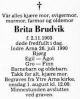 Dødsnotis for Brita Brudvik f. Skreien (Bergens Tidende: 30. juli 1990)
