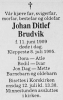 Johan Ditlef Johannessen Brudvik - Dødsnotis