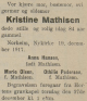 Kristine Mathisen - Dødsnotis