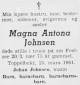 Magna Antona Johnsen - Dødsannonse