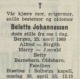 Bolette Johannessen - Dødsnotis