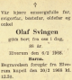 Dødsannonse for Olaf Olufsen
